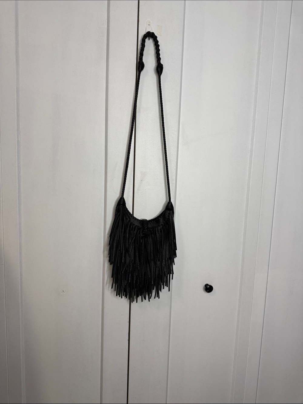 Black Fringe Crossbody Bag - Unbranded - like new condition